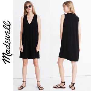 Madewell Heather Button Front Dress Crepe Minimalist Boho V-Neck LBD J2211 XXS